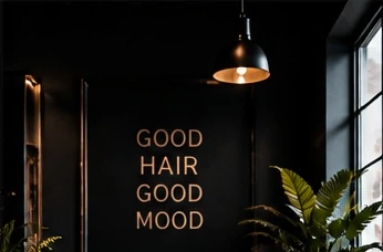 Strefa relaksu z neonem na ścianie